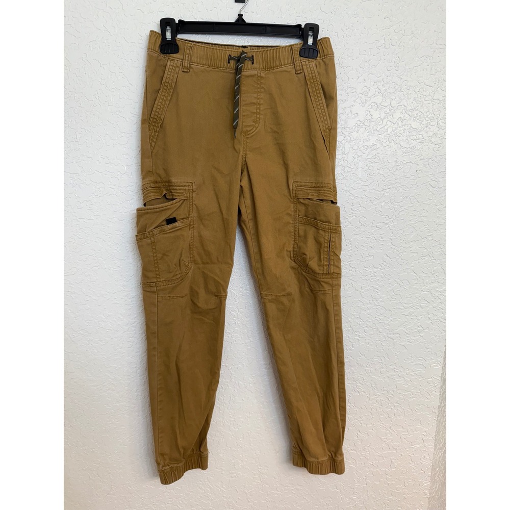 Wrangler Boys 12 Regular Tan Brown Cargo Jogger‎ Pants Drawstring Waist